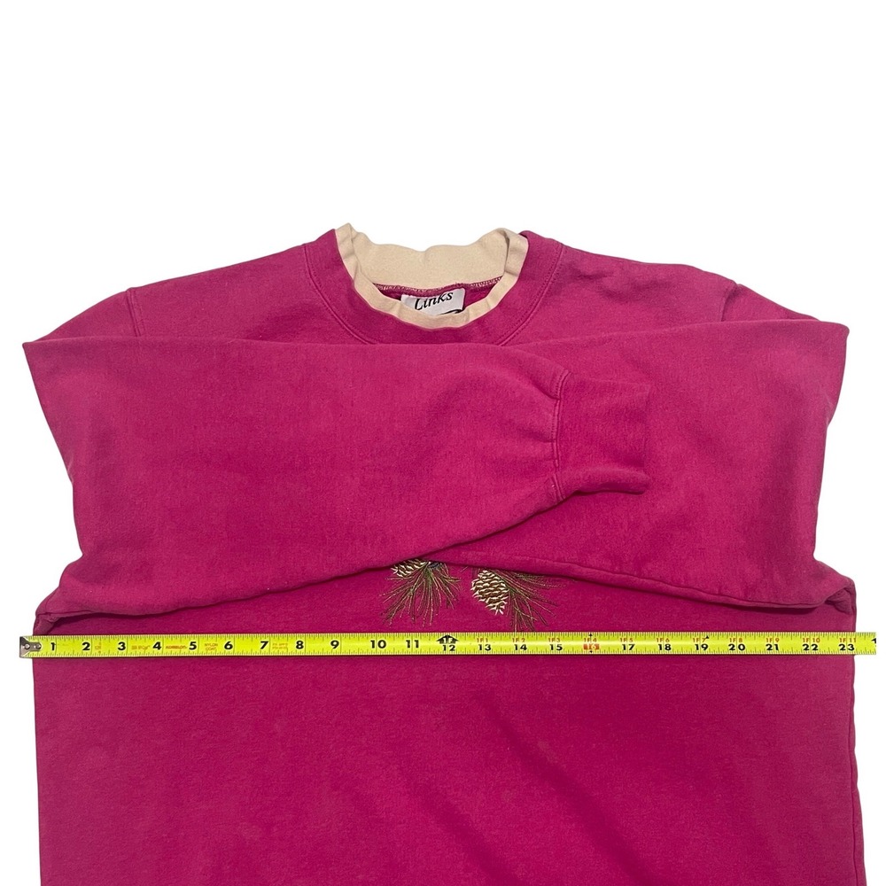 Links Women's Pink XL Oversized Sweatshirt Ugly Christmas Grandma Cottage Cozy - Picture 4 of 9